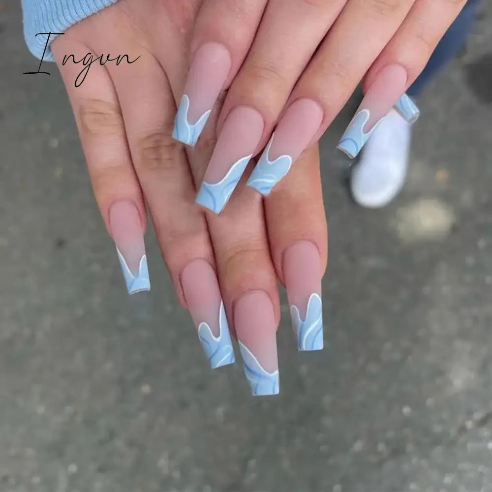 Extra Long Coffin Ballerina False Nails Fake Nails With Designs Press On Nails Manicure Tool Nail Accessory Full Cover Nail Tips