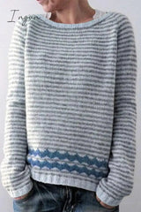 Ingvn - Casual Color Block Contrast O Neck Sweaters(8 Colors)