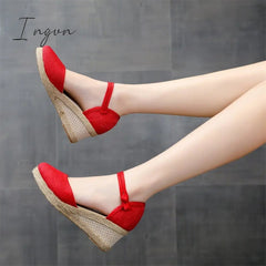 Ingvn - Espadrilles Wedges Woman Sandals Summer 2023 New In Ladies Comfort Casual Shoes Party Sandals Footwear Zapatillas Mujer Verano