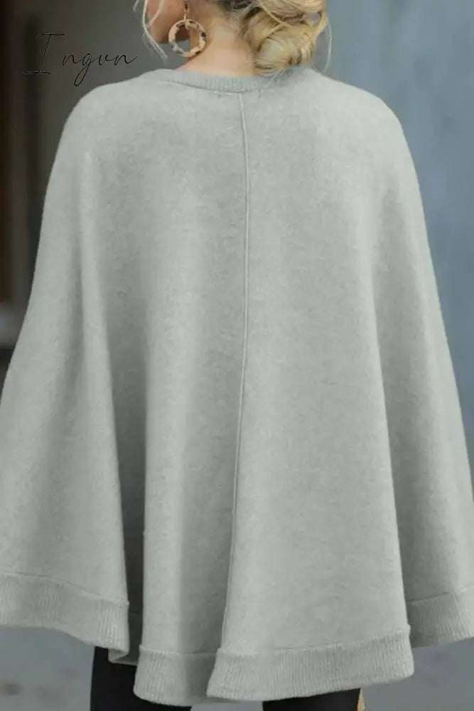 Ingvn -  Cape Loose Crew Neck Tops