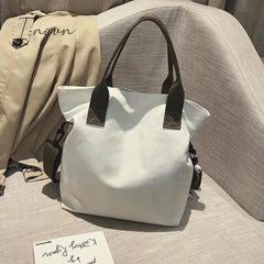 Ingvn - Canvas Bags for Women Handbag Shoulder Bag Large Capacity Solid Color Totes Shopper Bags Casual Female Cross Body Bags
