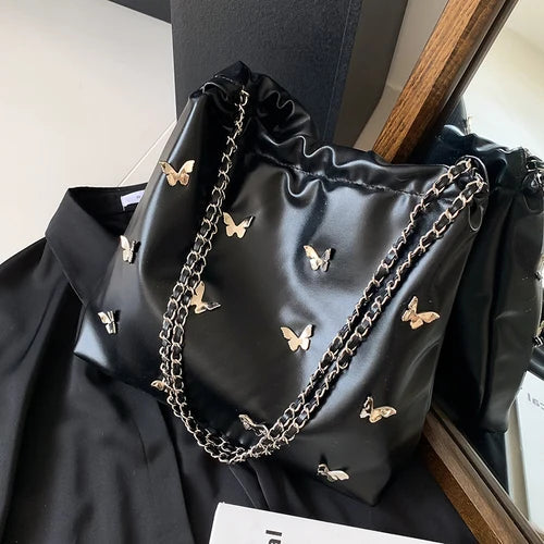 Ingvn  Fashion Chain Butterfly Ladies Shoulder Bags Large Capacity Women's Casual Tote Underarm Bag Commuter Female Travel Handbags