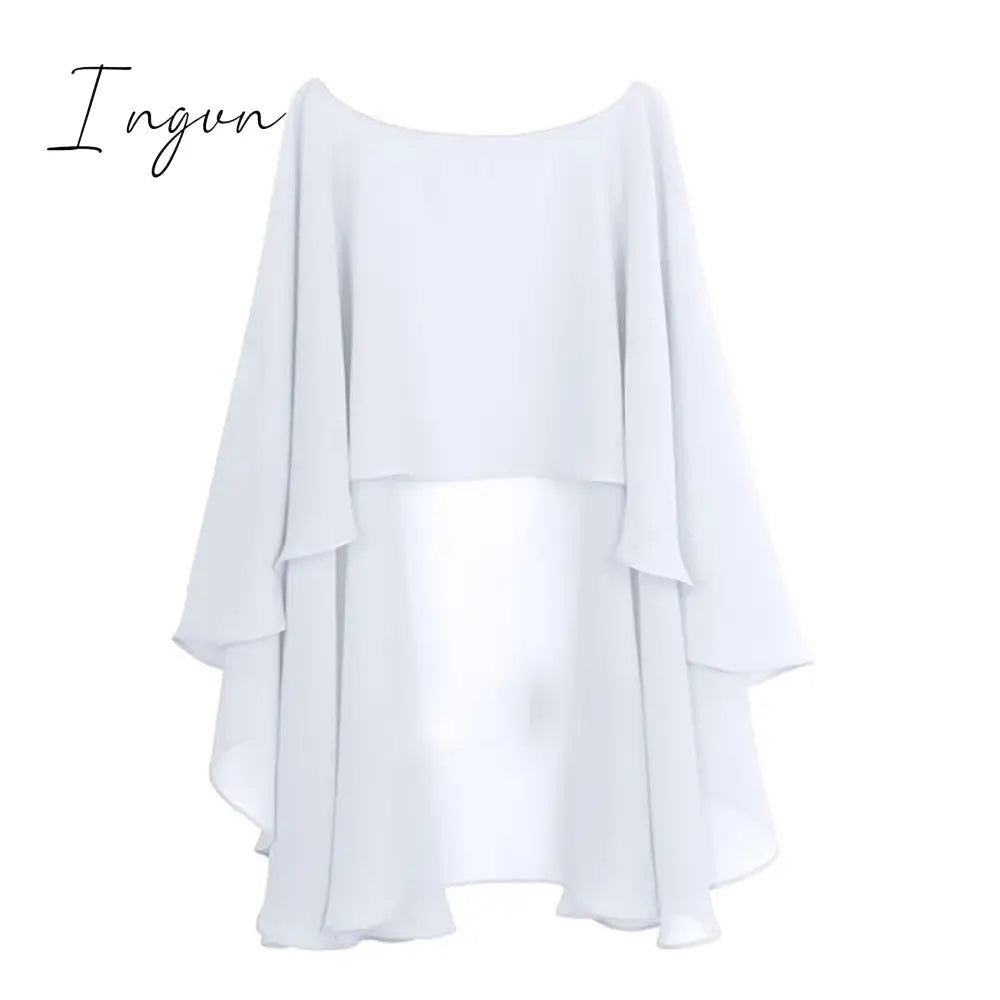 Ingvn - Womens Ladies Soft Wedding Capes Wedding Jacket Wraps Chiffon Shrug Bridal Bolero Long Shawl and Wraps Evening Wedding Cover Up