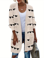 New Season Women's Oversized Lantern Sleeve Open Front Chunky Knit Fall Sweater Cardigan with Cozy Outwear Design