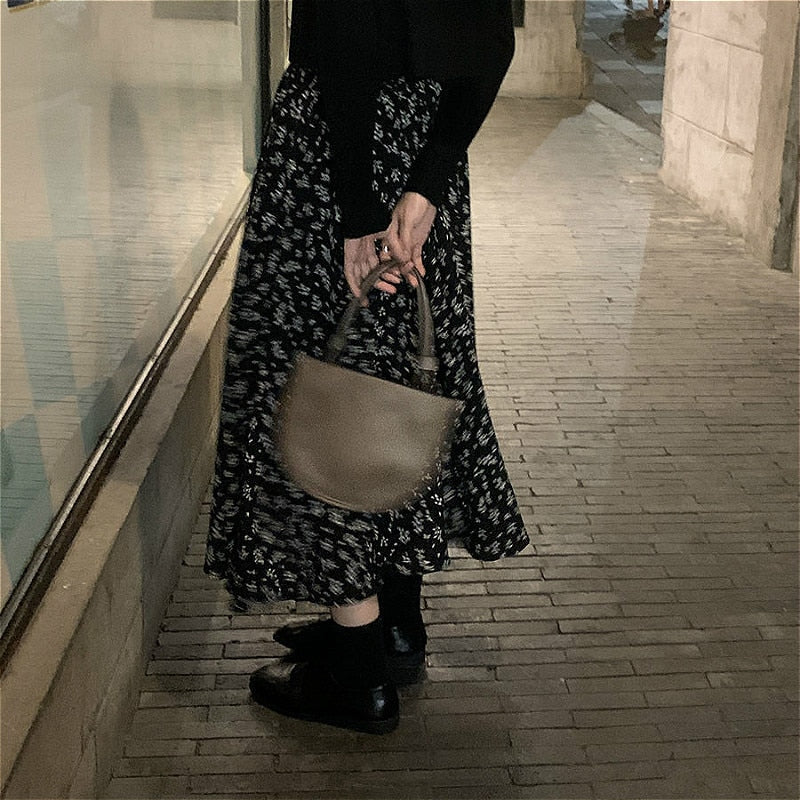 Skirts Women Design High Waist Summer Loose Trendy Elegant Artistic BF A-Line All-match Print Lovely Ins Casual Tender Aesthetic