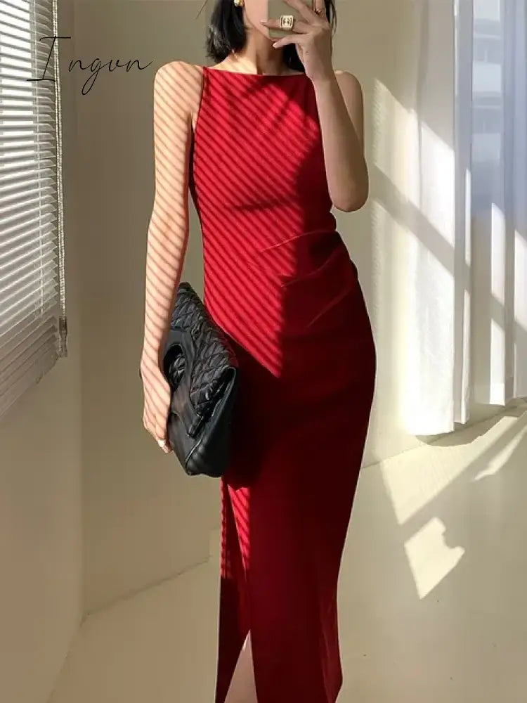Summer Women Elegant Casual Midi Dress Spaghetti Strap Bodycon Slim Party Birthday Clothes Female Solid Chic Vestidos New Robe