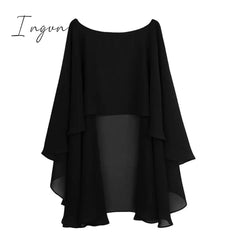 Ingvn - Womens Ladies Soft Wedding Capes Wedding Jacket Wraps Chiffon Shrug Bridal Bolero Long Shawl and Wraps Evening Wedding Cover Up