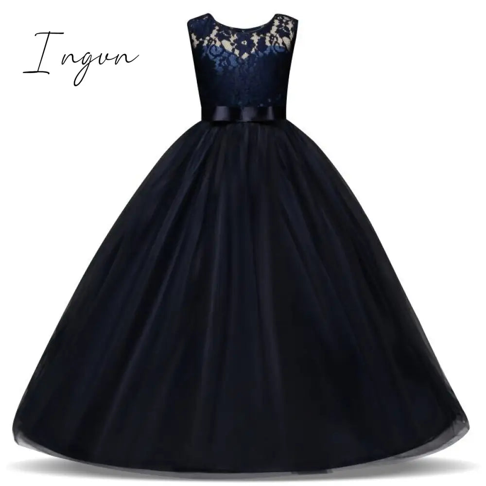 Ingvn - Teen Girl Evening Party Long Dress 5-14Y Girl Formal School Ceremony Outfit Kids Christening Costume White first Communion Dress