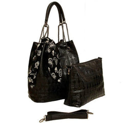 INGVN  Japanese Sweet Ribbon Kawaii Trendy Shoulder Bags Personality Skull Y2k Aesthetic Tote  Streetwear  Women's Handbags
