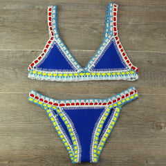 Voguable Crochet Swimsuit Bikinis Women's Swimming Suit Sexy Bandage Brazilian Bikini  Swimwear Women Bathing Suit Biquini