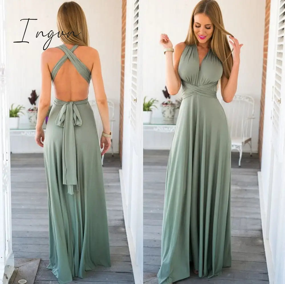 Ingvn - Sexy Long Women Dress Bridesmaid Formal Multiway Wrap Convertible Harajuku Infinity Maxi Dresses Robe Longue Vestidos