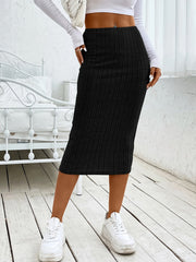 Versatile Solid High Waist Bodycon Skirt, Slim Pencil Skirt For Spring & Fall, Women's Clothing