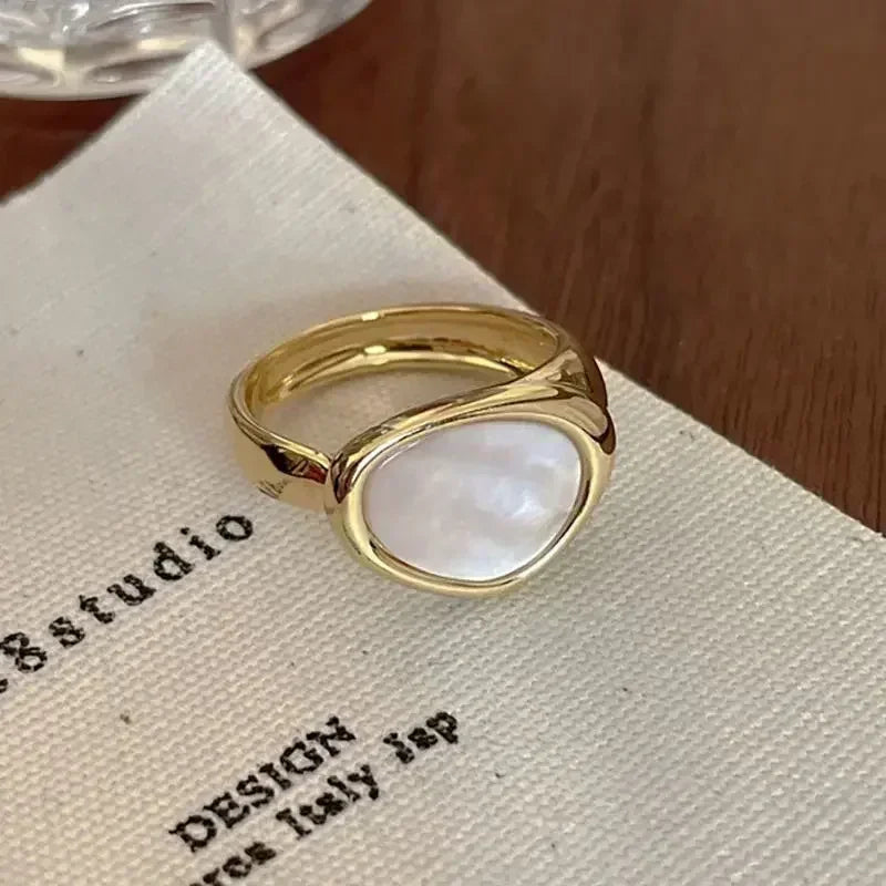 INGVN  Stainless Steel Simple Smooth Metal Heart Ring for Women Men Y2K Trendy Ring Korean Elegant Party Jewelry Couple Gifts
