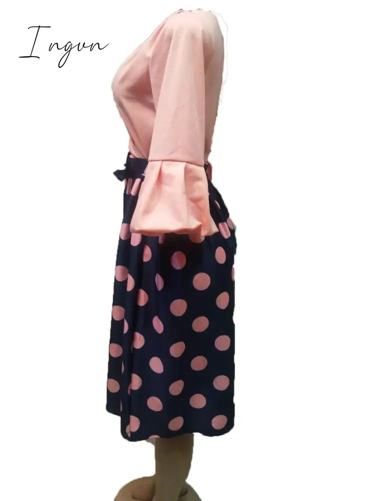 Ingvn - new summer elegent fashion style african women printing plus size polyester dress L-3XL