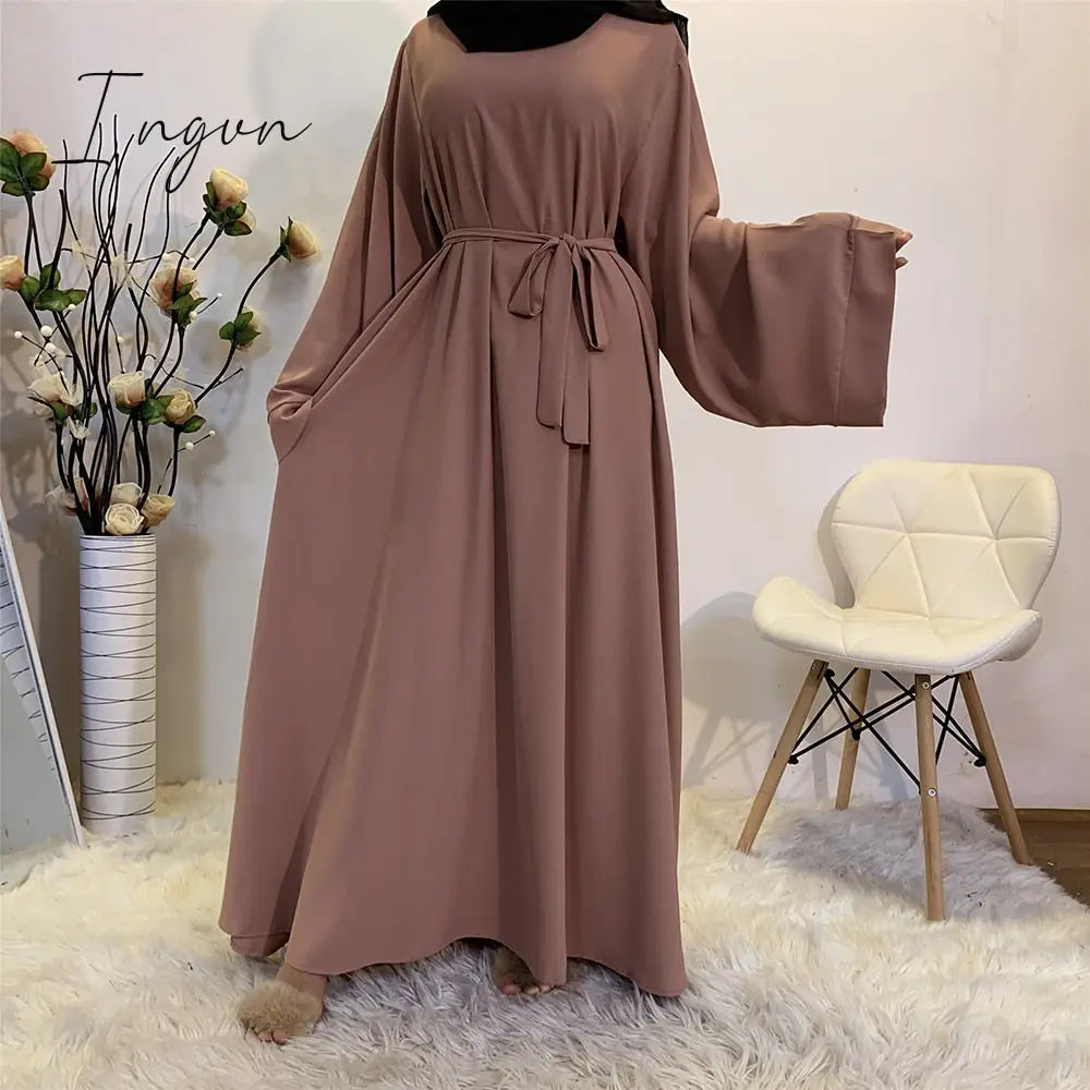 Ingvn - Outfits 2023 Fashion Trends Abaya Dubai Turkey Muslim Fashion Hijab Dress Kaftan Islam Clothing African Maxi Dresses For Women Vestido Robe Musulman De Mode
