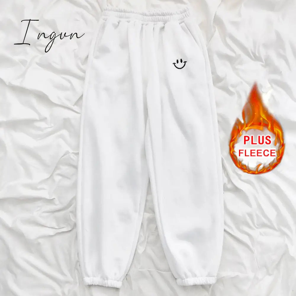 Ingvn - Smiley Face Embroidery Sweatpants