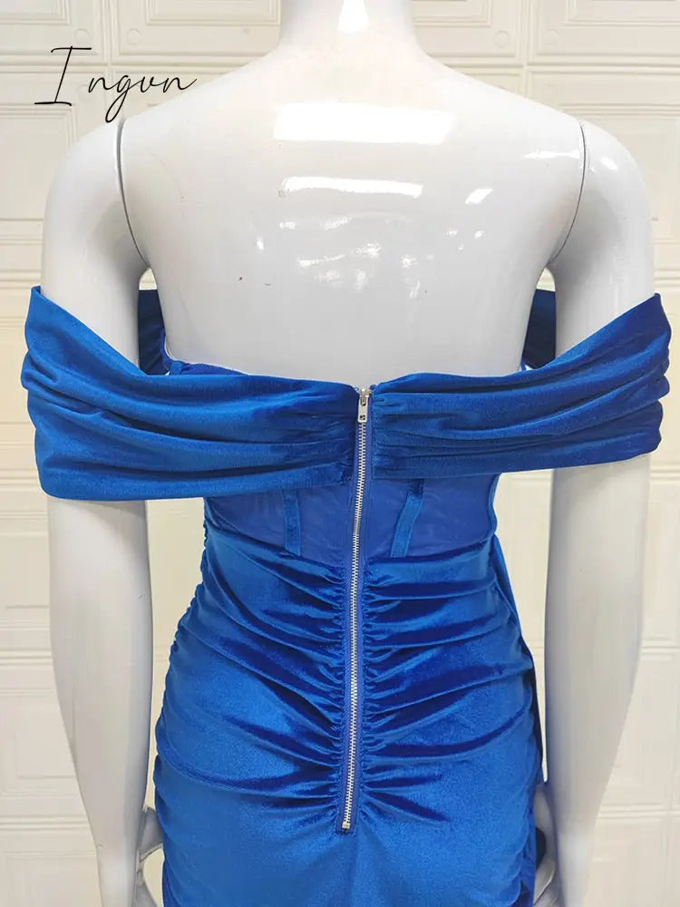 Ingvn - Spring Outfits Trends Draping Off Shoulder Corset Dress High Quality Christmas Summer Bodycon Dress Women Sexy Evening Club Dress Outfit