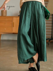 Ingvn - Women's Summer Korean Fashion Wide-leg Ninth Pants New Simple Loose Ankle-Length Trousers Ladies Solid Color Straight Sweatpants