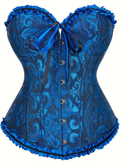 Luxurious Ruffle Strapless Corset Bustier - Sculpting Tummy Control, Adjustable Lace Up, Jacquard Fabric, Body Shaping, Womens Lingerie & Shapewear for a Flawless Silhouette