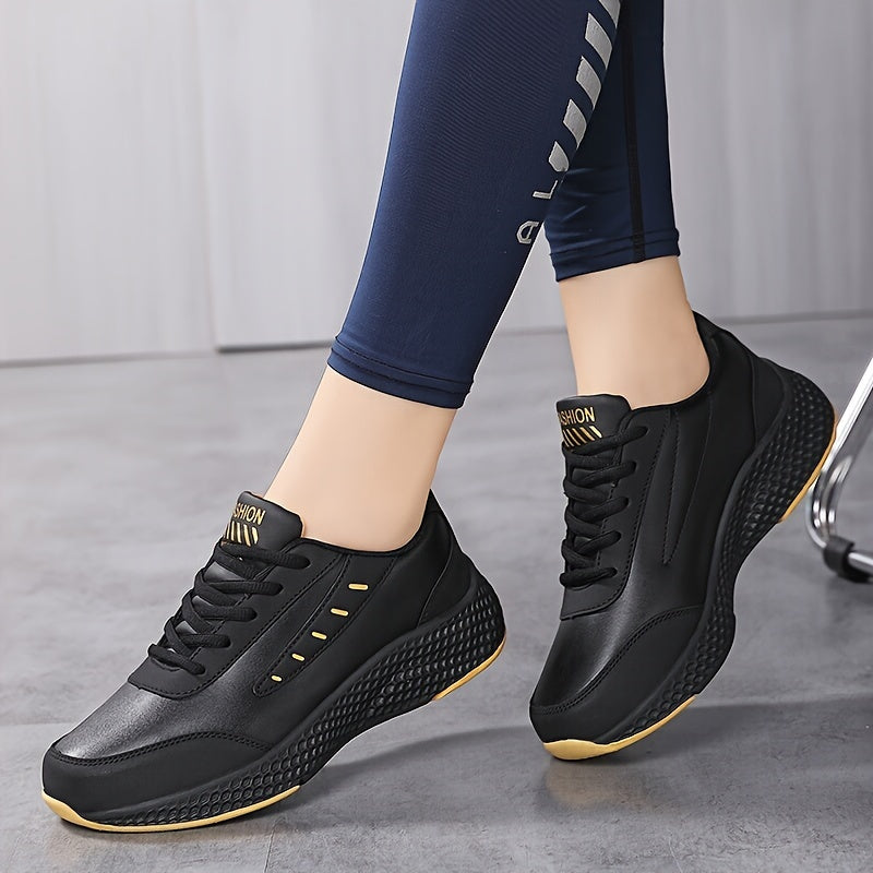 Fashion Lightweight Non-slip Low Top Sneakers, Comfortable Solid Color Running Shoes, Women's Footwear
