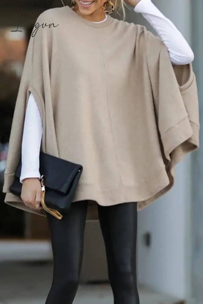 Ingvn -  Cape Loose Crew Neck Tops