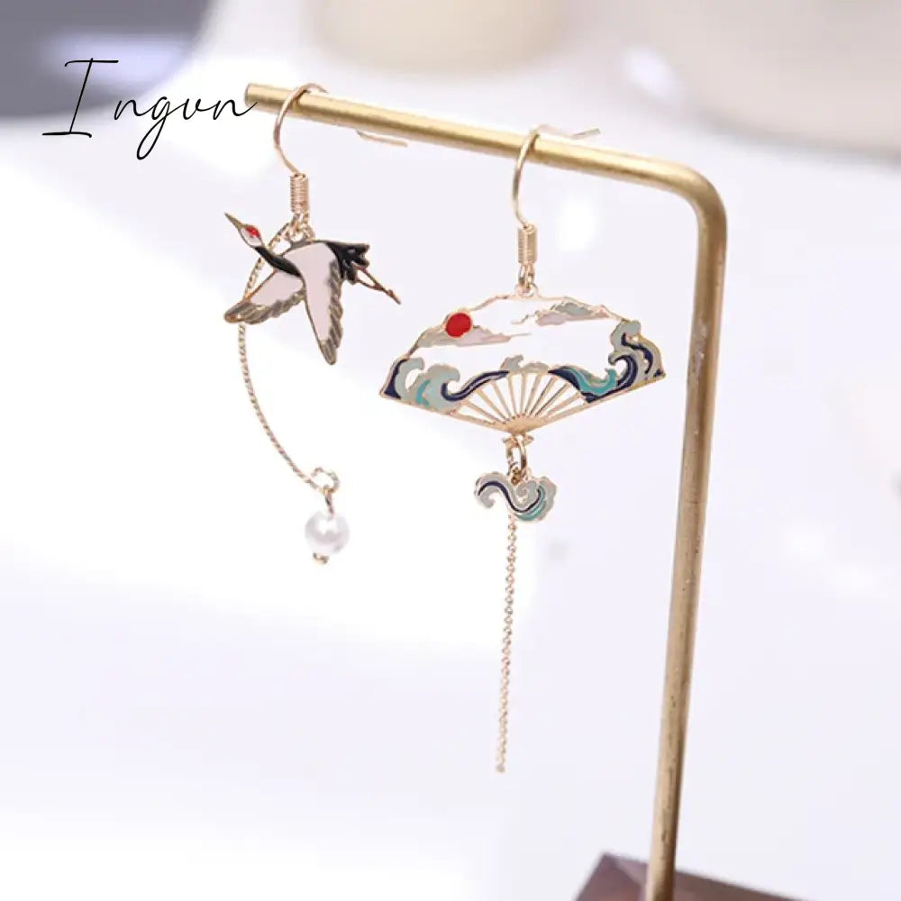 Korean Style Flower Cute Animal Dangle Earrings For Women Moon Stars Kitten Rabbit Balloon Asymmetric Earring Party Jewelry Gift