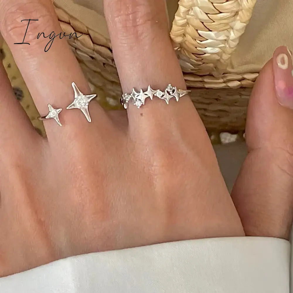 Korea Cute Rabbit Ear Rings Girl Women Bunny Butterfly Ring Zircon Jewelry Opening Rings For Girlfriend Sweet Cool Jewelry Gifts