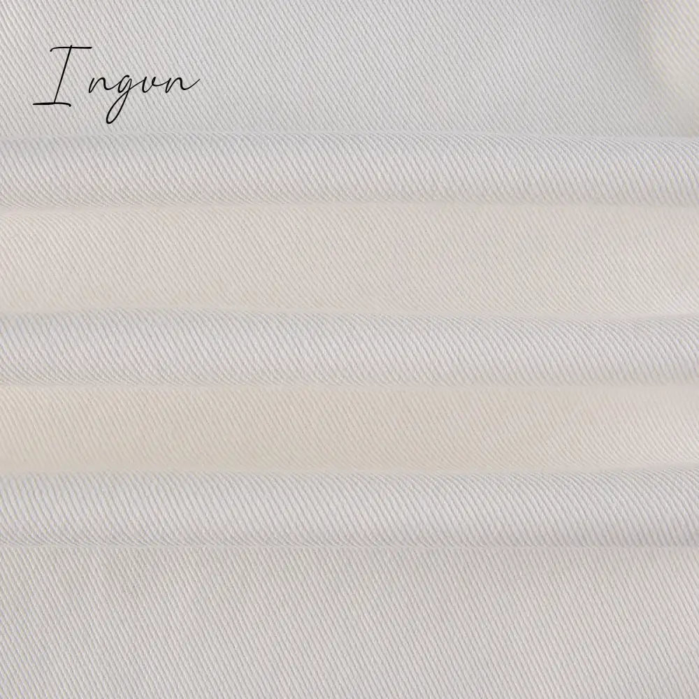 Ingvn - Women Spring Fashion Multi Pockets White Cargo Pants Women Adjustable Low Waist Baggy Wide Leg Jeans Oversized Casual Trousers Retro Bottoms Iamhotty