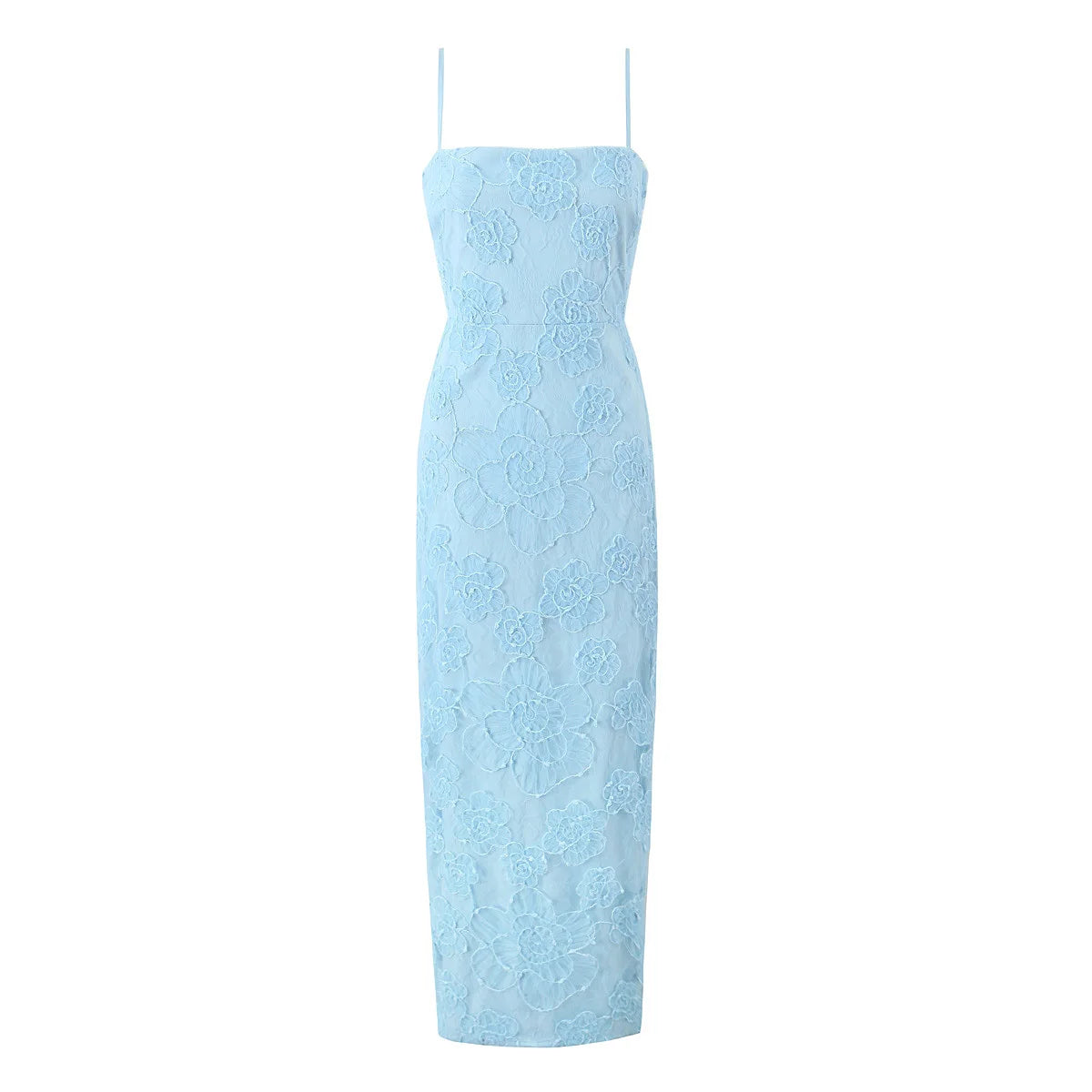 Sexy Elegant Women Floral Embroidery Lace Sling Long Dress Romantic Female Package Hips Evening Party Maxi Robe Summer