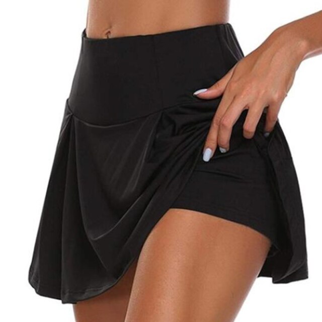 Women Sports Short Skirt Pleated Yoga Short Skirt Fitness Running Shorts Breathable Sport Anti Exposure Skirt Gym Sportswear