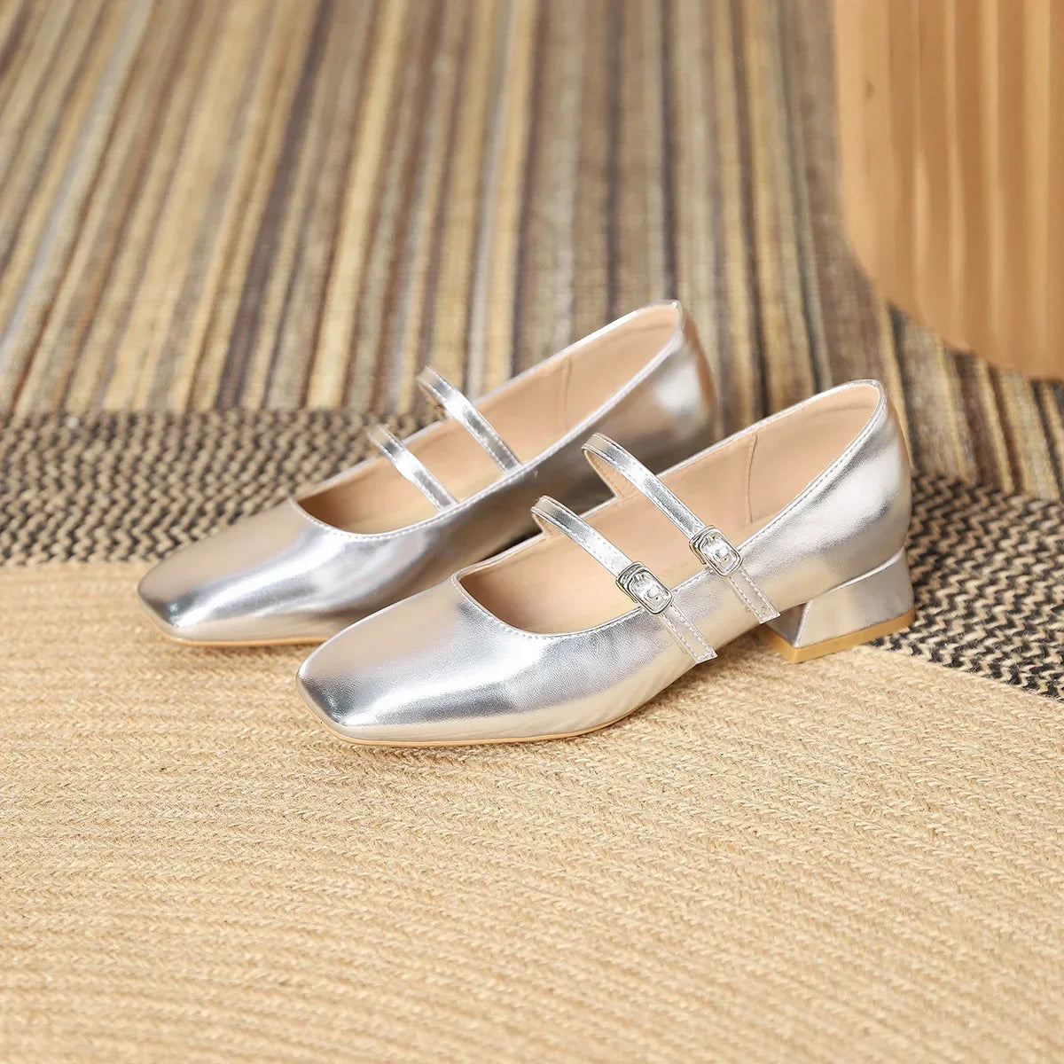 Mary Jane Shoes for Women Spring New Shallow Thick Heeled Single Shoes Soft and Comfortable Ballet Wedding Shoes Zapatos Mujer