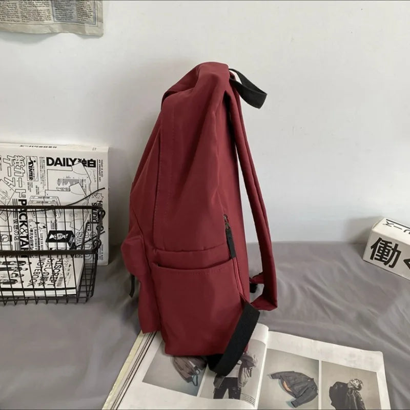 Ingvn  Nylon Versatile Backpack Large Capacity School Student Backpack Washable Waterproof Computer Bag Unisex