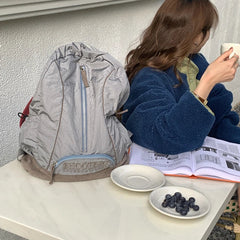 INGVN  Japanese Y2k Aesthetic Letter Embroidery Bags Women Korean Ins Vintage High-capacity Schoolbags College Student Casual Backpacks