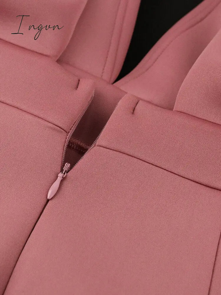 Ingvn - Deep V Neck Dresses Cape Sleeve High Waist Sexy Bodycon Ruffles Ladies Cocktail Club Party Event Outfits for Women Summer 4XL
