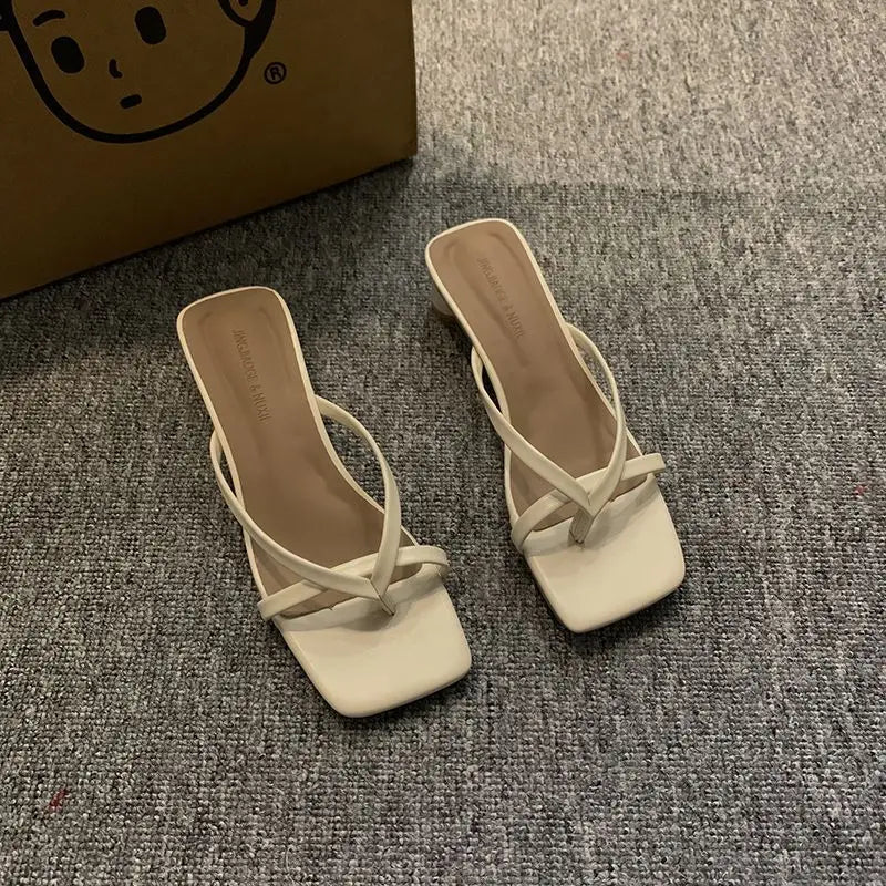 Ingvn  Summer Off White Shoes for Women  Open Toe Slides with Heel Sandals Outside Woman Slippers Flip Flops B Designer Casual Eva
