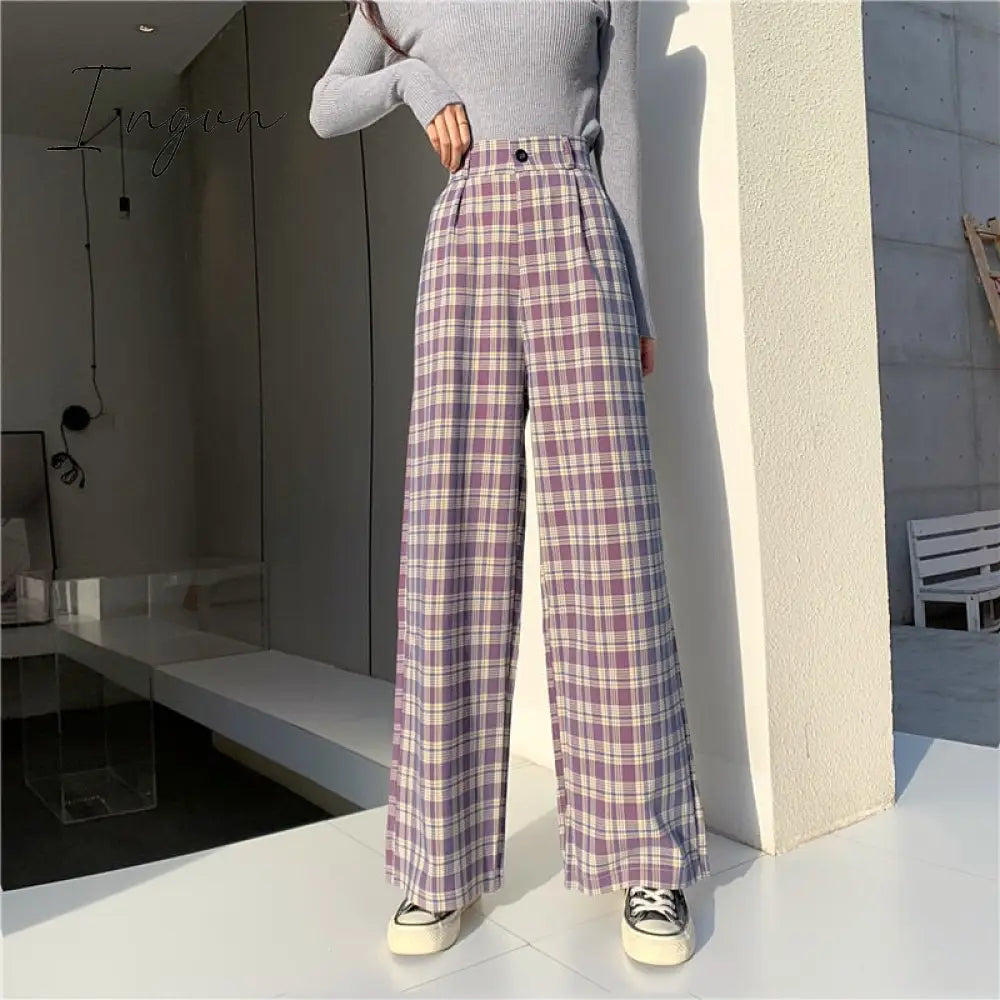 Ingvn - Sweatpants Women Clothes Pants Streetwear Winter Fashion Korean Style Wide Leg Harajuku Baggy Black High Waisted Vintage