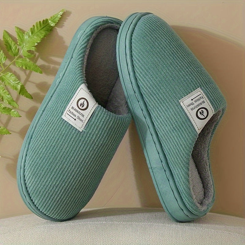 Plush Comfort Winter Slippers - Warm & Cozy, Soft Fabric Lined, Classic Style, Non-Slip Home Footwear