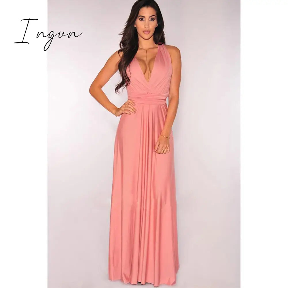Ingvn - Sexy Women Maxi Dress Red infinity Long Dress Multiway Bridesmaids Convertible Wrap Party Dresses Robe Longue Femme Plus Size