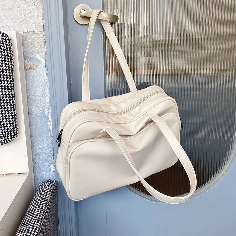 Ingvn  Women Japanese Casual Shoulder Underarm Bag Trendy Large Capacity Totes Female Design Texture Soft PU Travel Handbag Bags