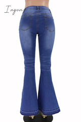 Ingvn - Autumn Black Flared Jeans Women Casual Vintage Skinny Low Rise Bell Bottom Mom Jeans Korean Slim Denim Trousers Y2k Pants