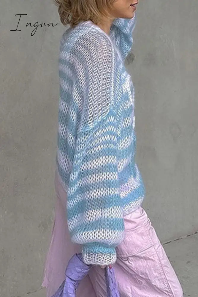 Ingvn - Casual Striped Patchwork O Neck Tops