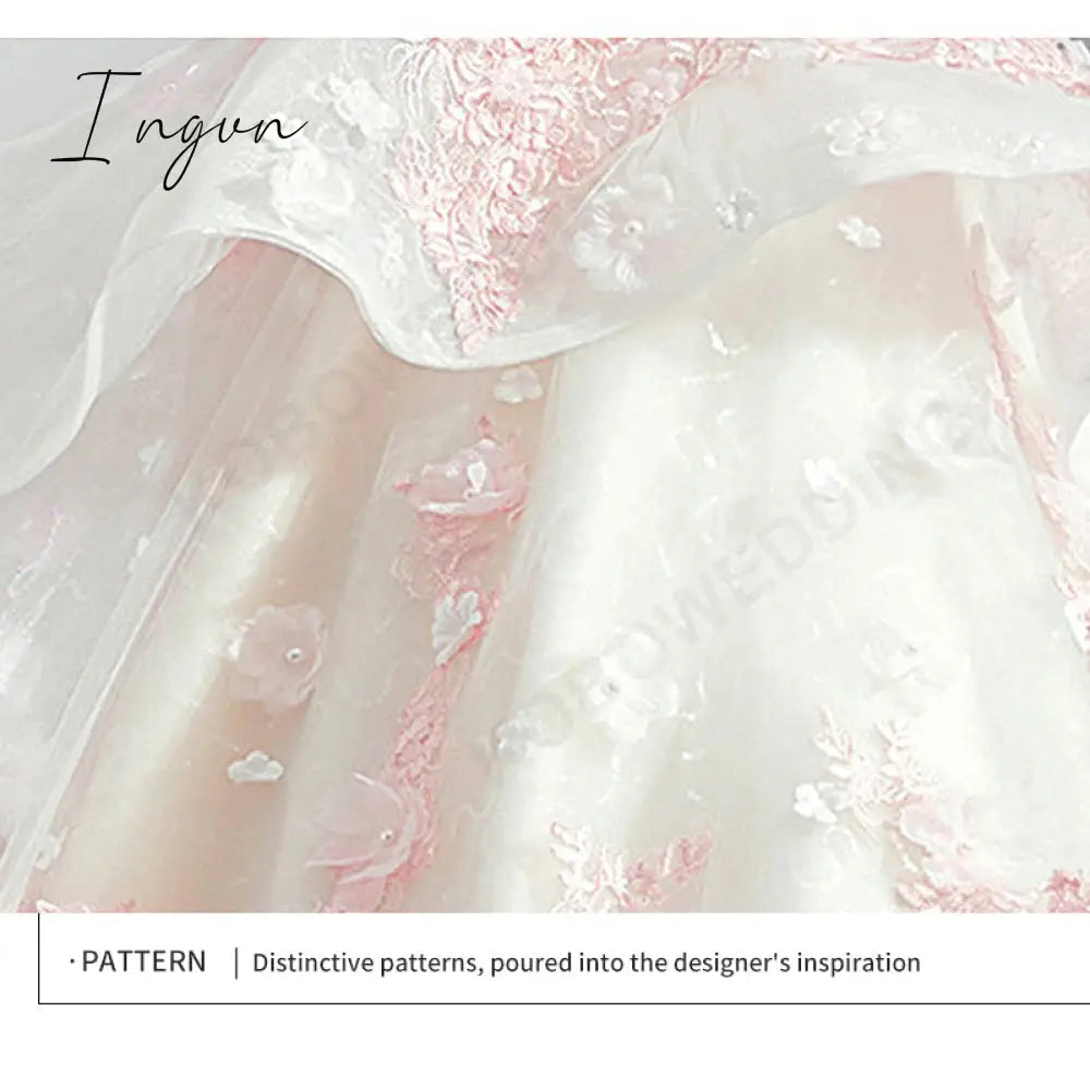 Ingvn - Pink Princess Quinceanera Dress Appliques Beads 3D Flowers Prom Party Sweet 16 Ball Gown Vestidos De 15 Años