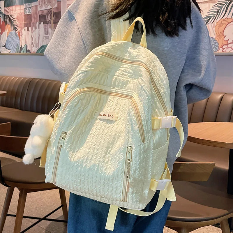 Ingvn  Women's Cute University Backpack Girls' Travel Book Backpacks Soft Girl Package Fashion Women's Casual Bag Large Capacity Pack