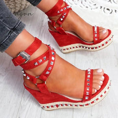 Ingvn - Daily Numy Wedge Rock Studs Sandals