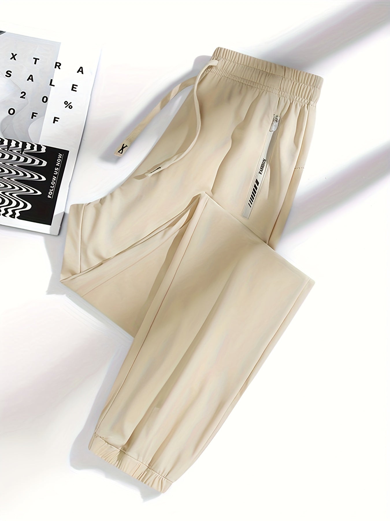 Women's Summer Lightweight Ice Silk Athletic Pants, 1pc, Breathable Tapered Joggers, Casual Drawstring Sports Trousers For Running, Cycling, And Hiking For Fall & Winter
