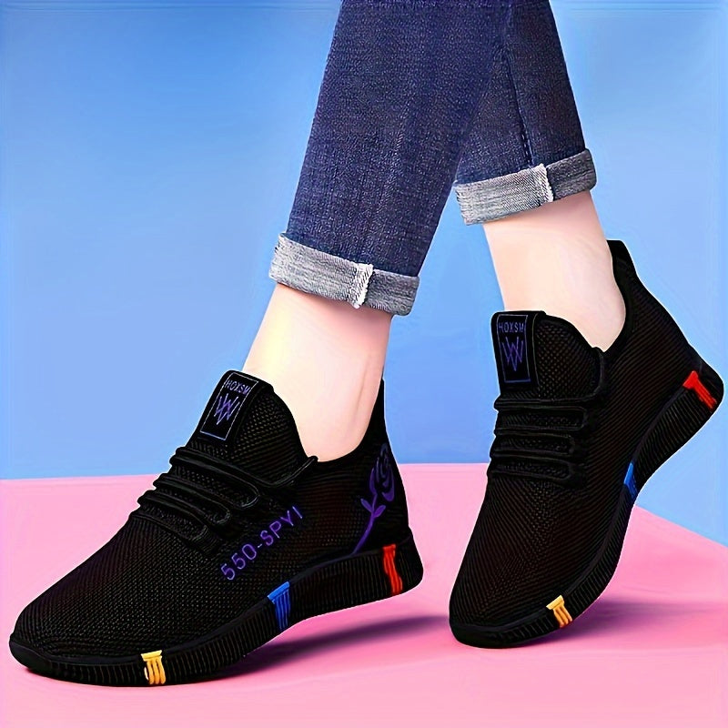 Women's Breathable Casual Sneakers - Lightweight, Lace-Up Low Tops with Soft Microfiber & PVC Insole for All Seasons