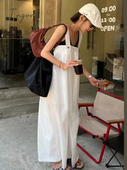 Ingvn - Irregular Loose Jumpsuit Summer Women Strap Solid Color 2023 New Arrival Casual Women Wide Leg White Jumpsuit