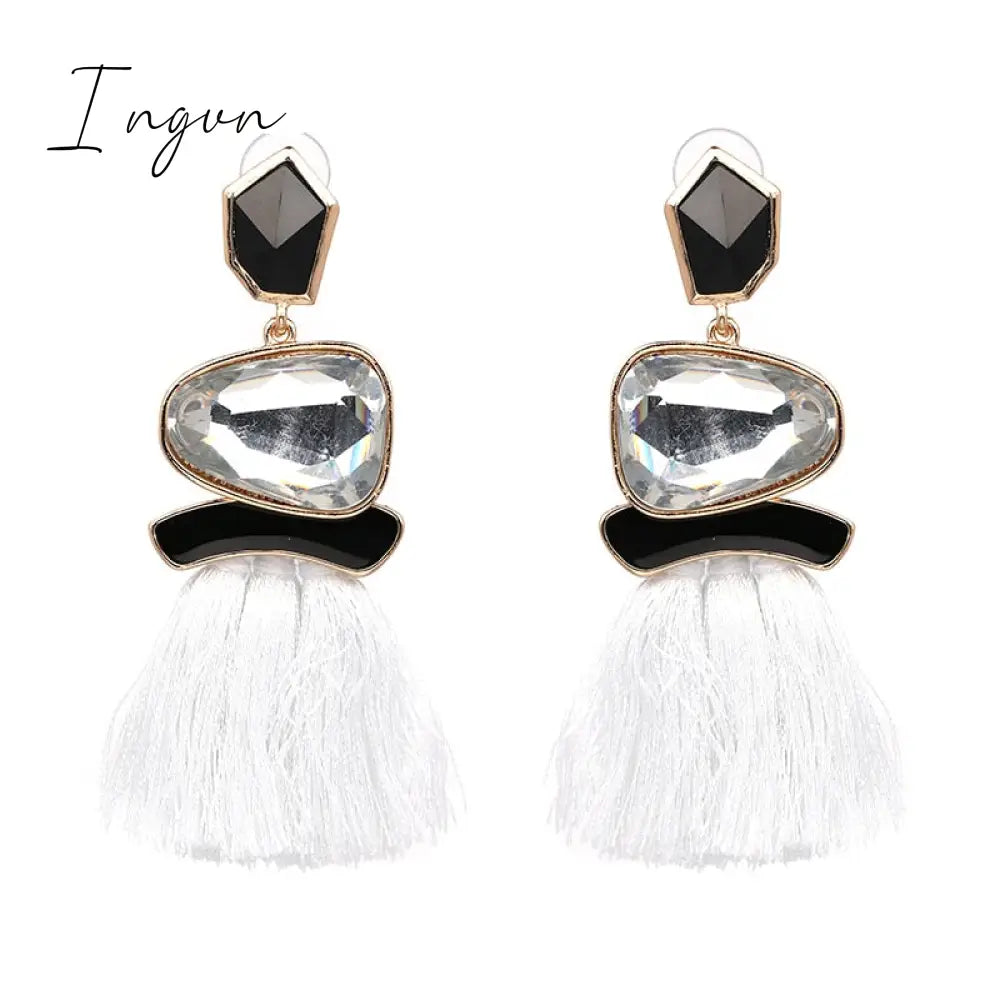 Ingvn - Bohemia Multicolored Tassel Earrings For Women Fashion Party Jewelry Fringe Dangle Earrings Statement Brincos 2023 Trend