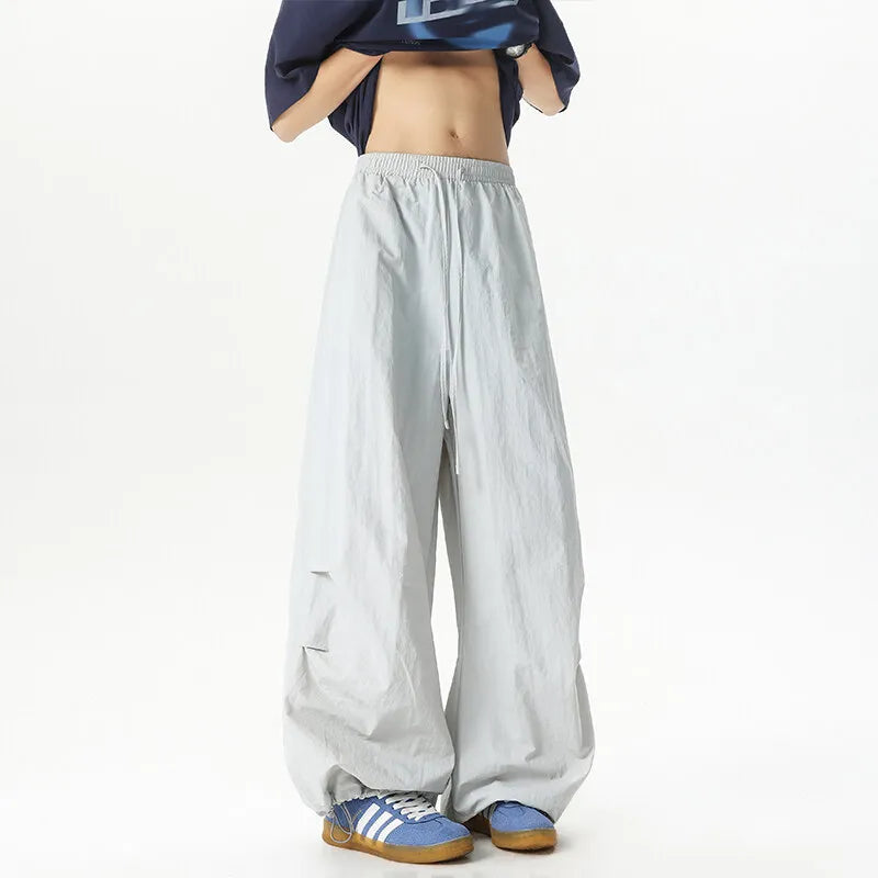 Unisex Pants Wide Leg Athletic Lounge Pants Spring Summer Lightweight Stretch Waist Casual Sportswear Joggers Loose Thin Comfort