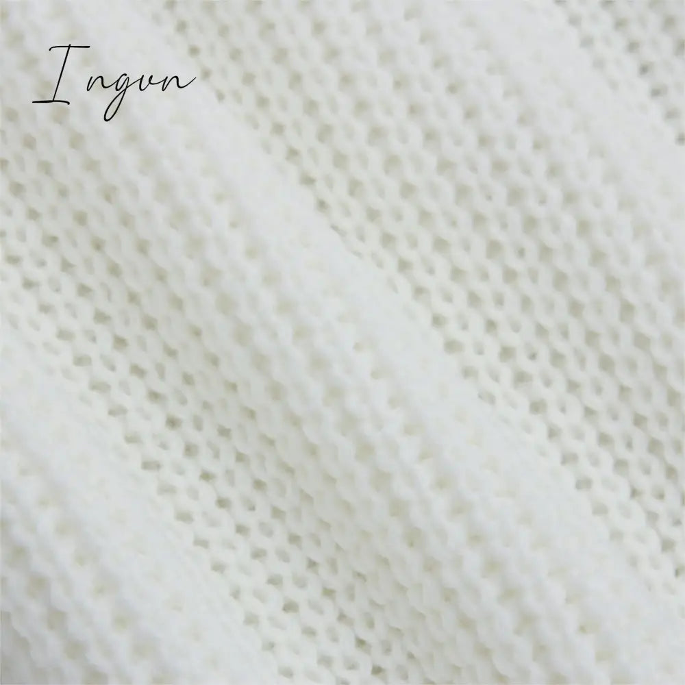 Ingvn - The hottest ladies casual off-shoulder lantern sleeve knitted sweater dress